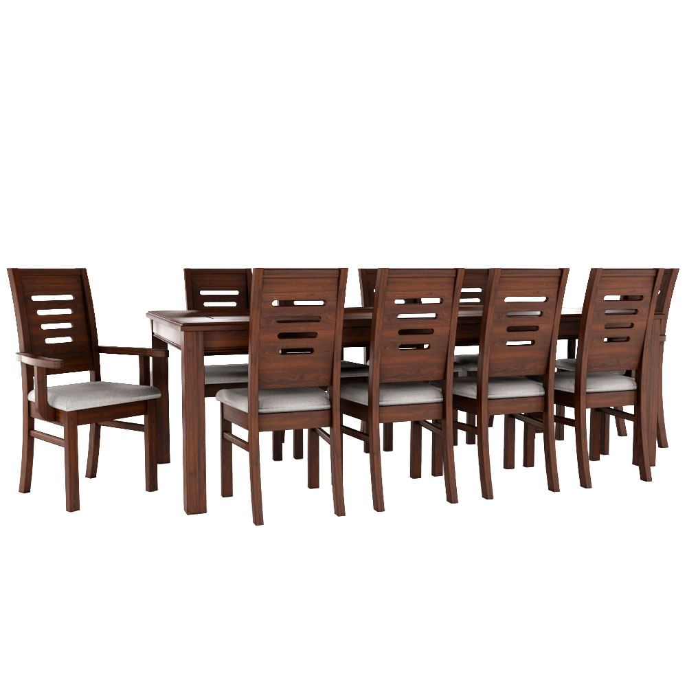 Juego de Comedor Roma 10 Personas Nogal Incluye 2 sitiales 1