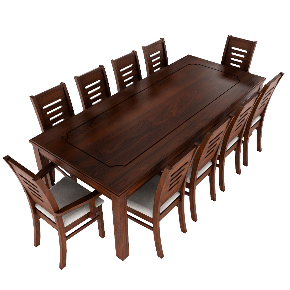 Juego de Comedor Roma 10 Personas Nogal Incluye 2 sitiales 2
