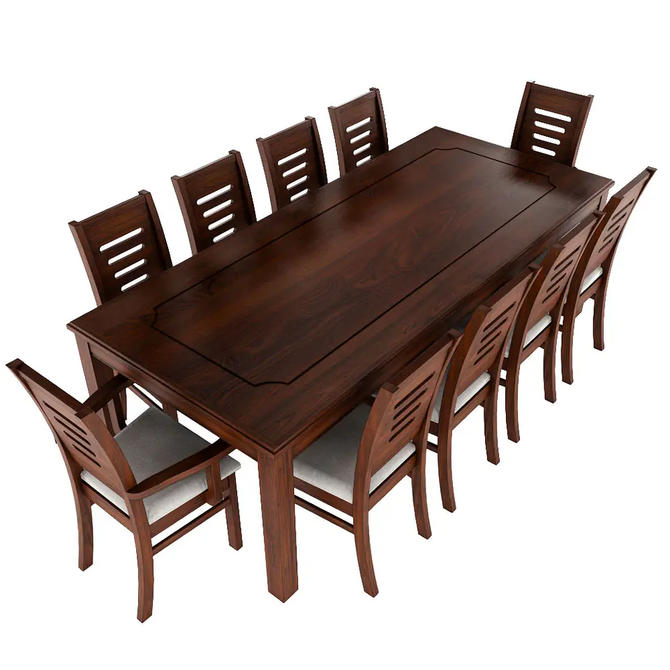 Juego de Comedor Roma 10 Personas Nogal Incluye 2 sitiales 2