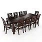Juego de Comedor Sevilla 10 Personas Chocolate Incluye 2 Sitiales - Miniatura 2