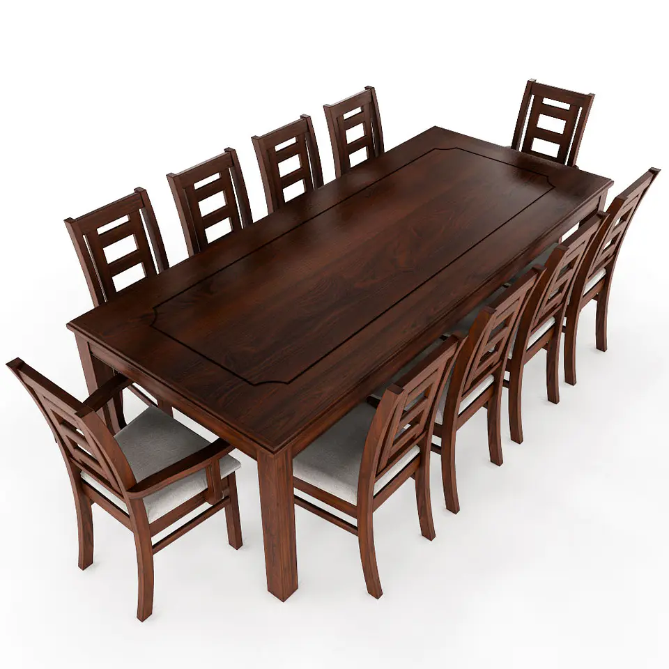 Juego de Comedor Sevilla 10 Personas Nogal Incluye 2 sitiales 3