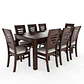 Juego de comedor chocolate roma 8 sillas incluye 2 sitiales - Miniatura 1