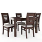 Juego de comedor chocolate roma 4 sillas - Miniatura 3