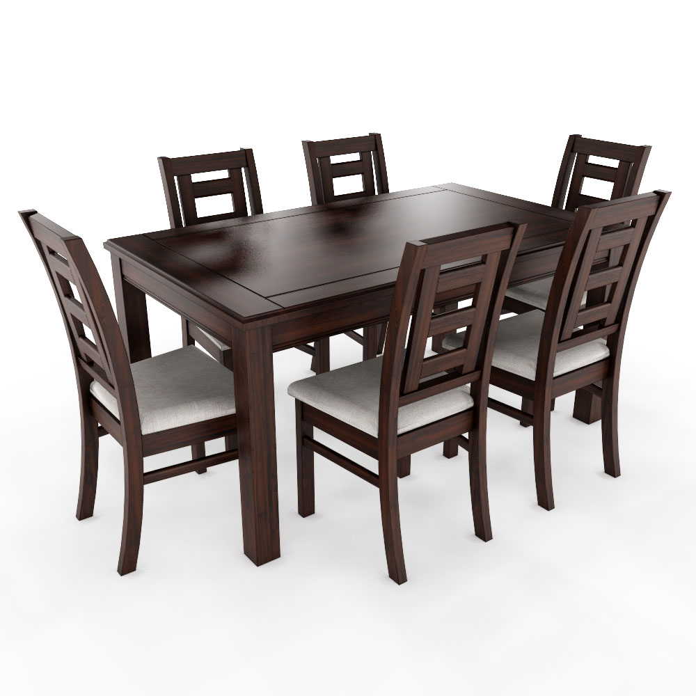 Juego de comedor chocolate sevilla 6 sillas 1