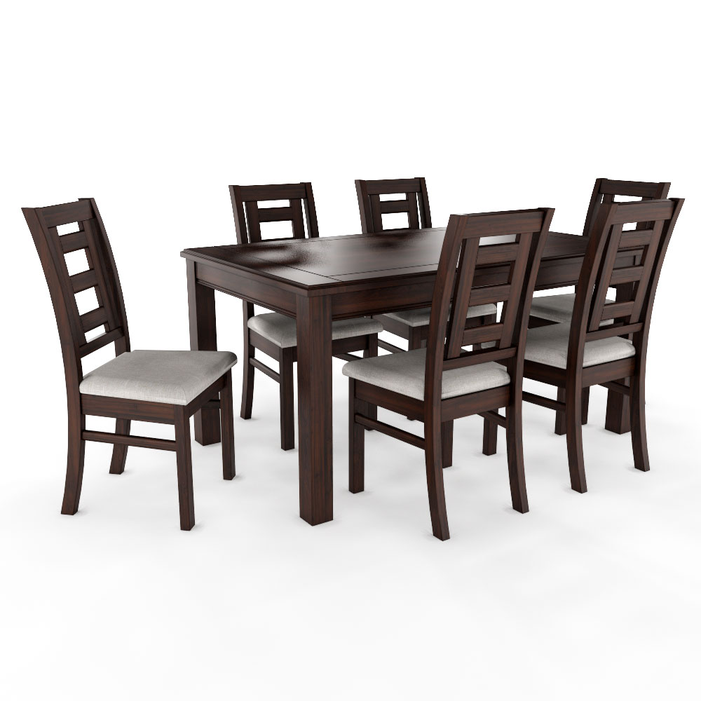 Juego de comedor chocolate sevilla 6 sillas 2
