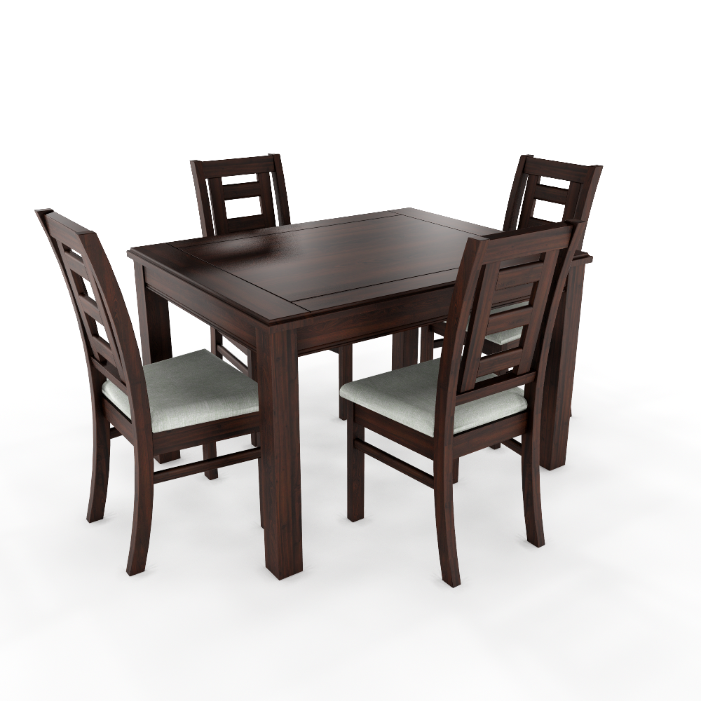 Juego de comedor chocolate sevilla 4 sillas 1