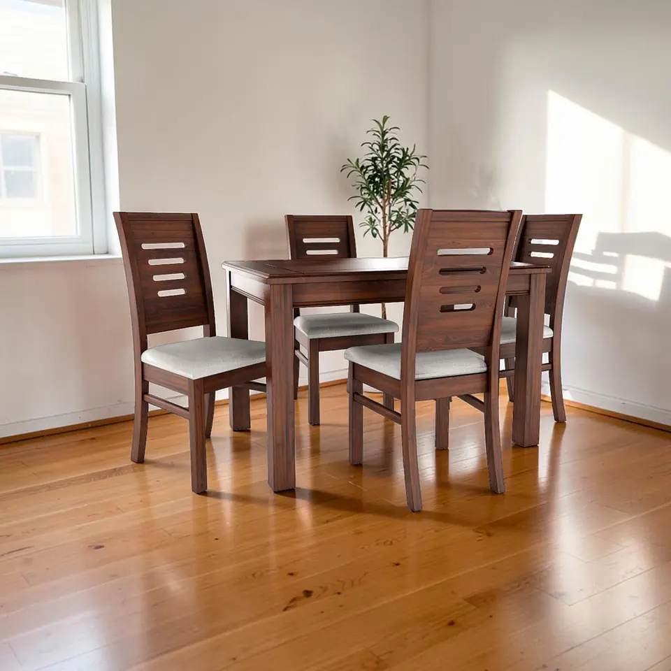 Juego de comedor Nogal Roma 4 sillas  5