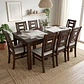 Juego de comedor porcelanato sevilla 8 personas chocolate incluye 2 sitiales - Miniatura 6