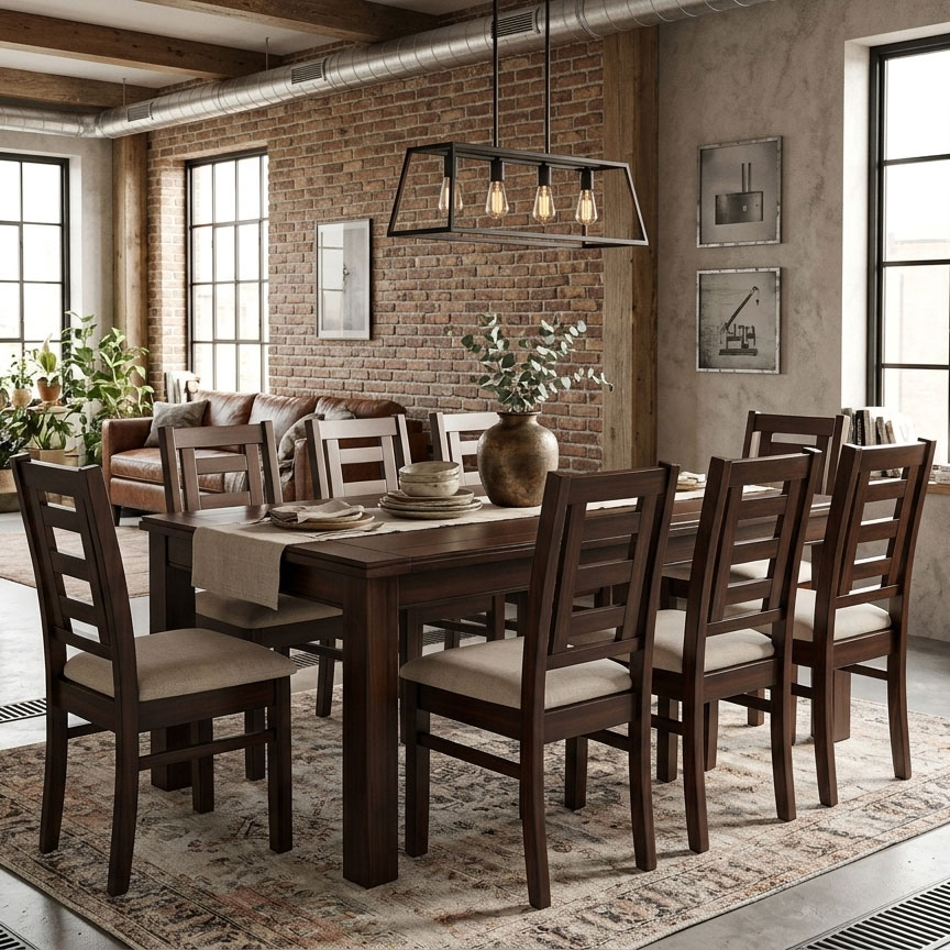 Juego de comedor sevilla chocolate 8 personas 4