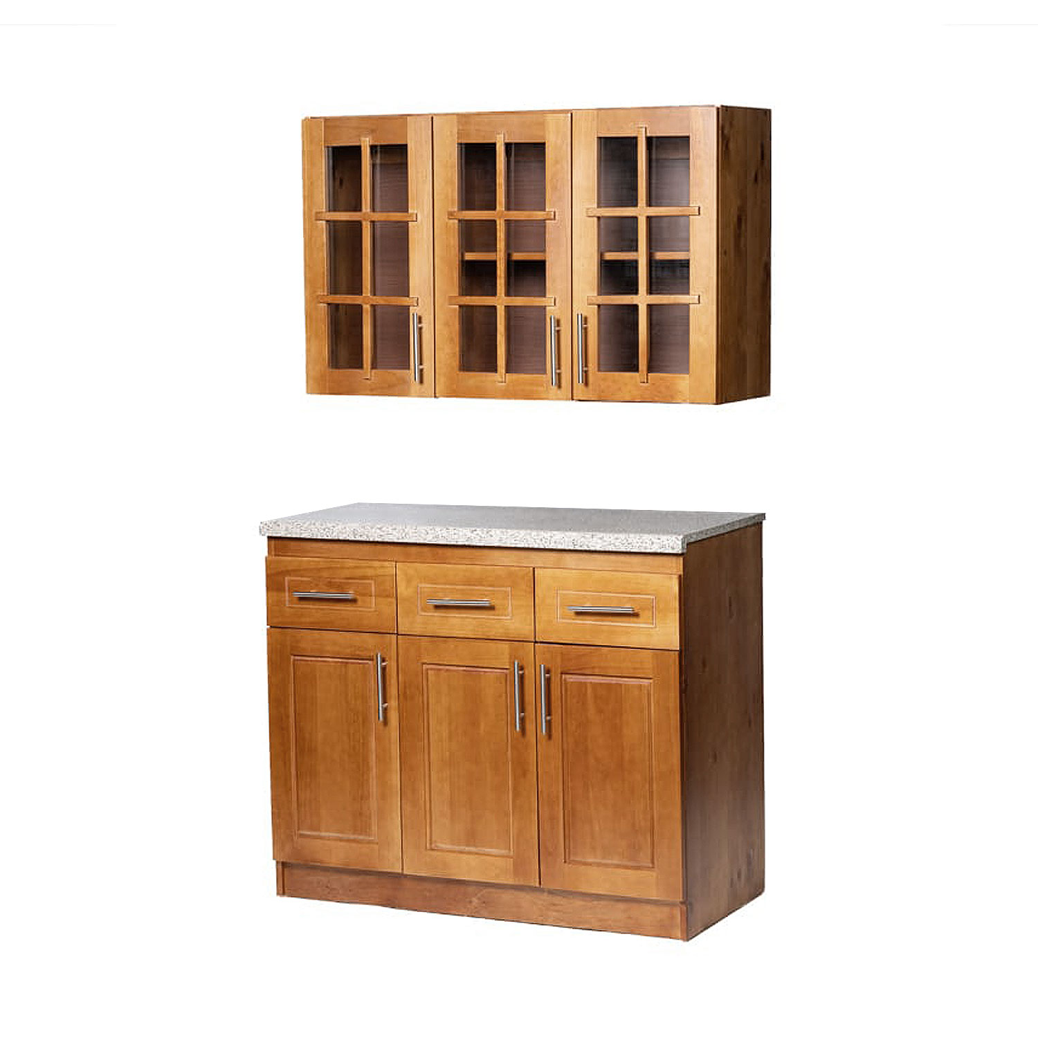 Mueble de Cocina Set Elevacion y base Berin Madera Nogal 3 Puertas 1