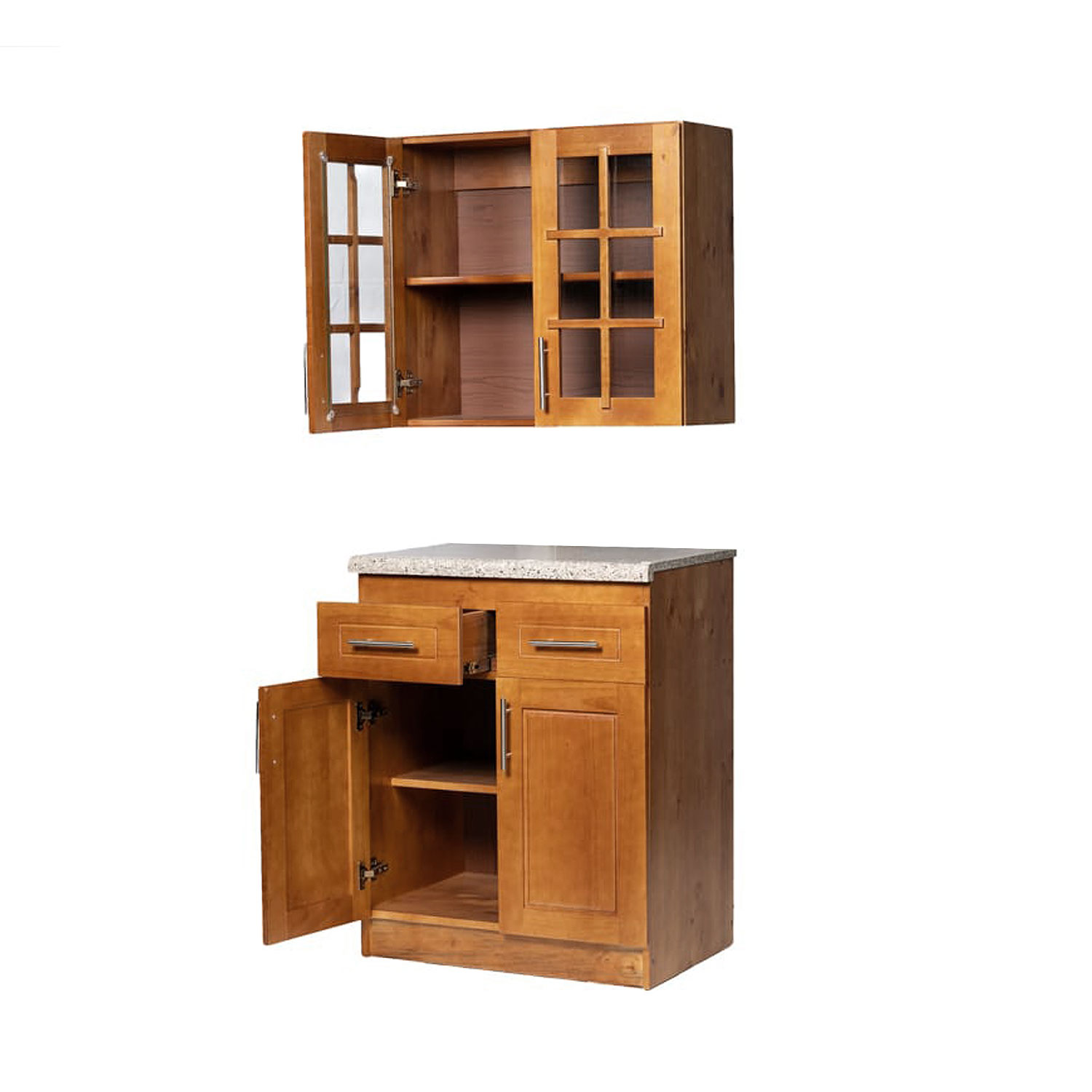 Mueble de Cocina Set Elevacion y base Berin Madera Nogal 2 Puertas 2