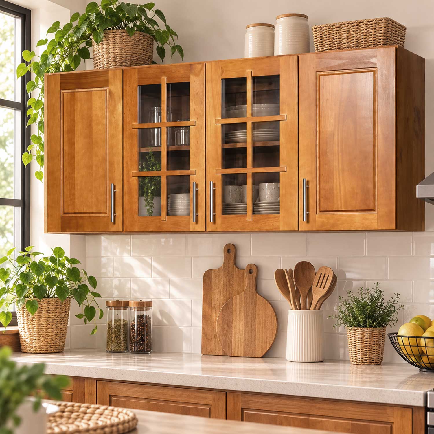 Mueble de Cocina Berlin Madera Nogal Elevacion 4 Puertas 5