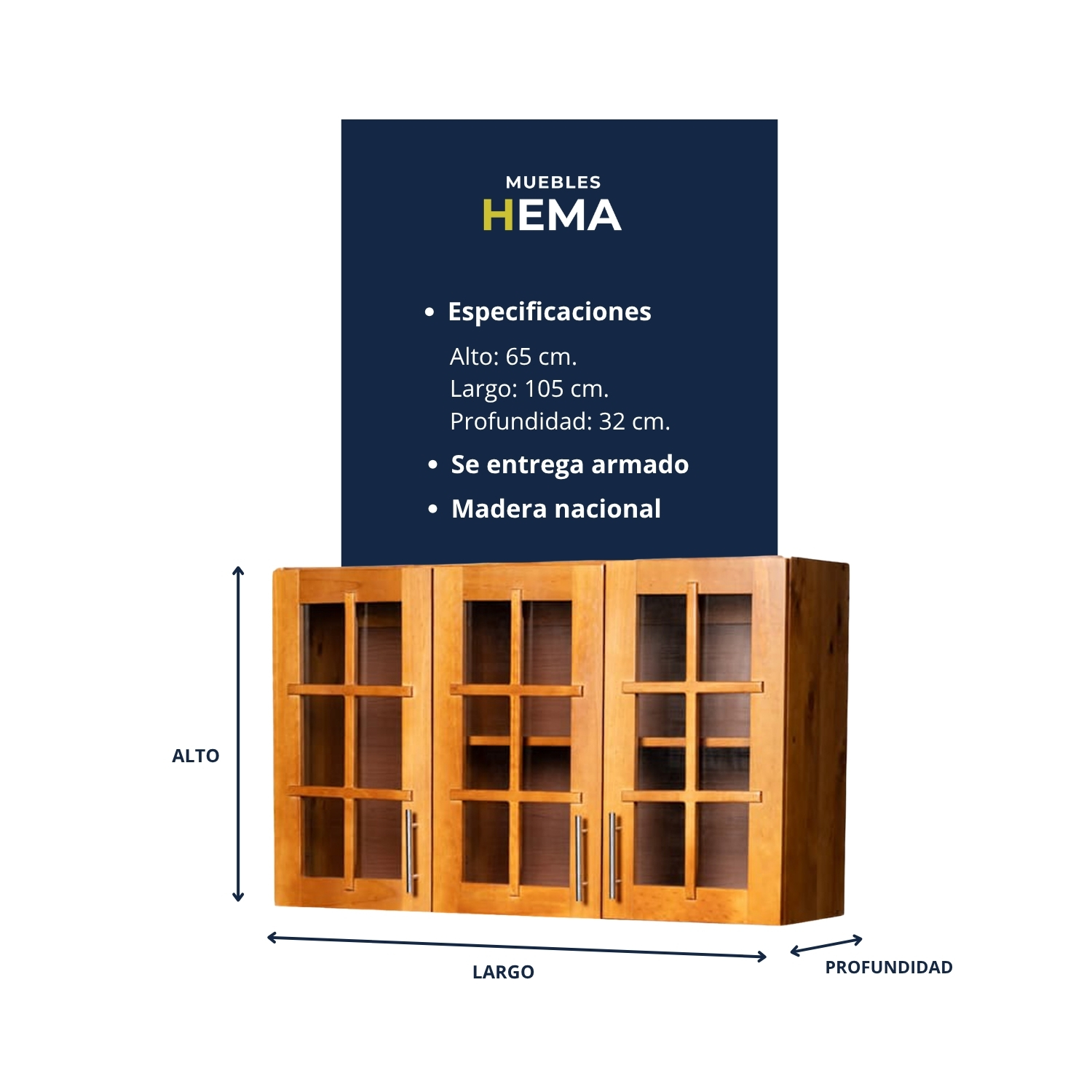 Mueble de Cocina Berlin Madera Nogal Elevacion 3 Puertas 4