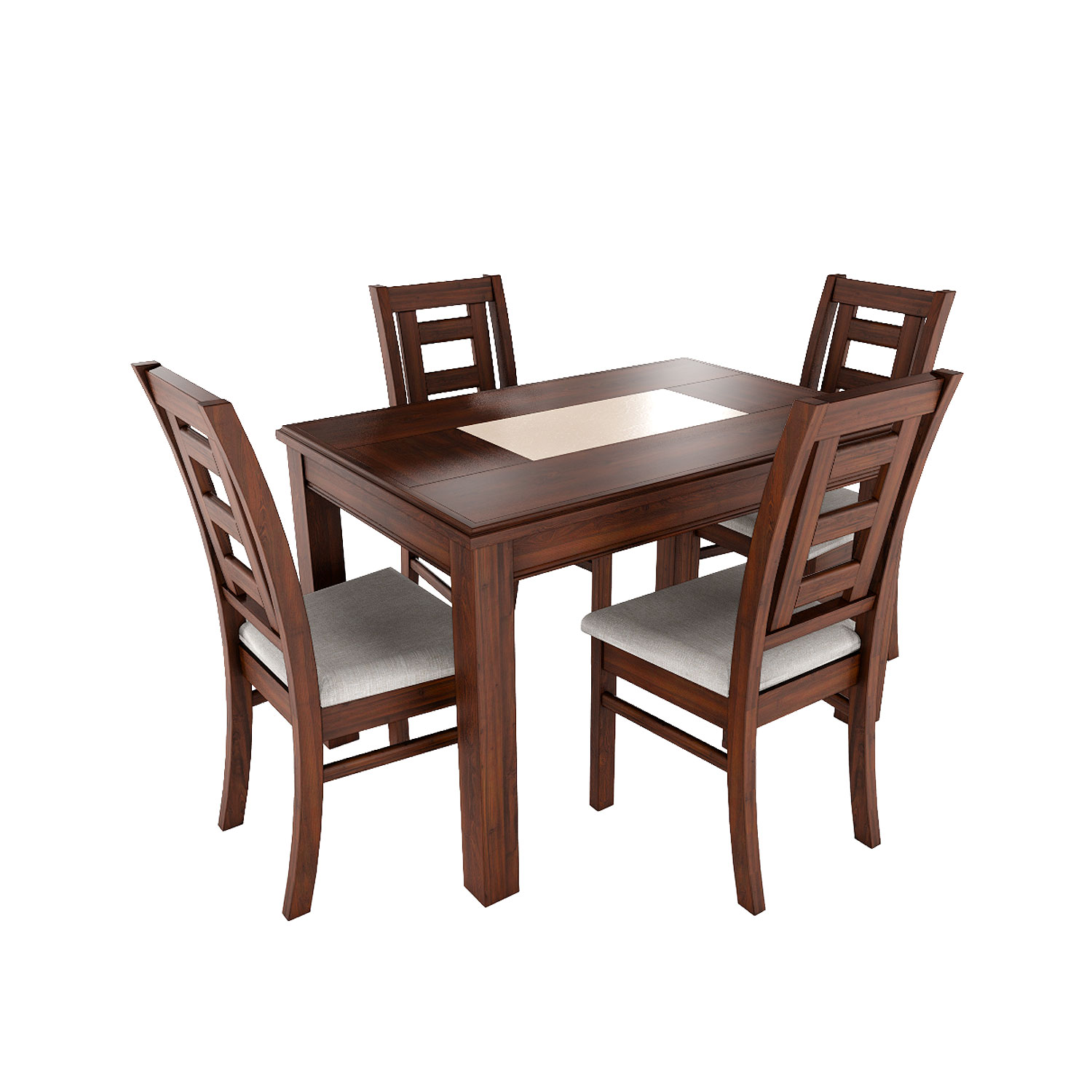 Juego de comedor porcelanato sevilla 4 personas nogal  1