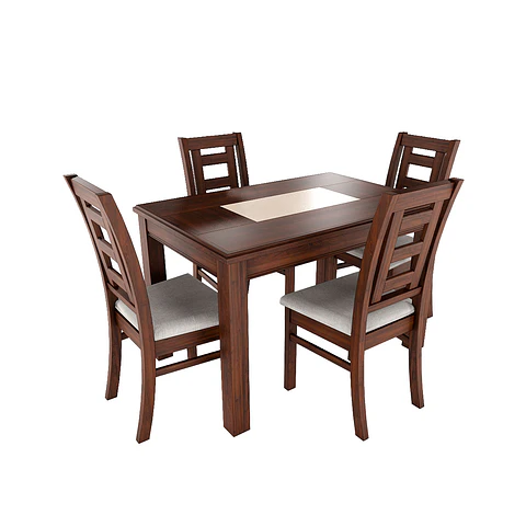 Juego de comedor porcelanato sevilla 4 personas nogal 