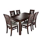 Juego de comedor chocolate roma 6 sillas - Miniatura 1