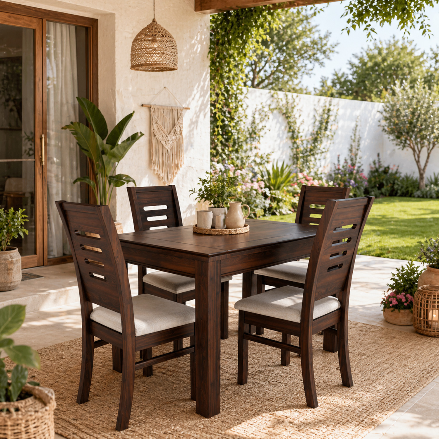 Juego de comedor chocolate roma 4 sillas 5