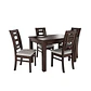 Juego de comedor chocolate sevilla 4 sillas - Miniatura 2
