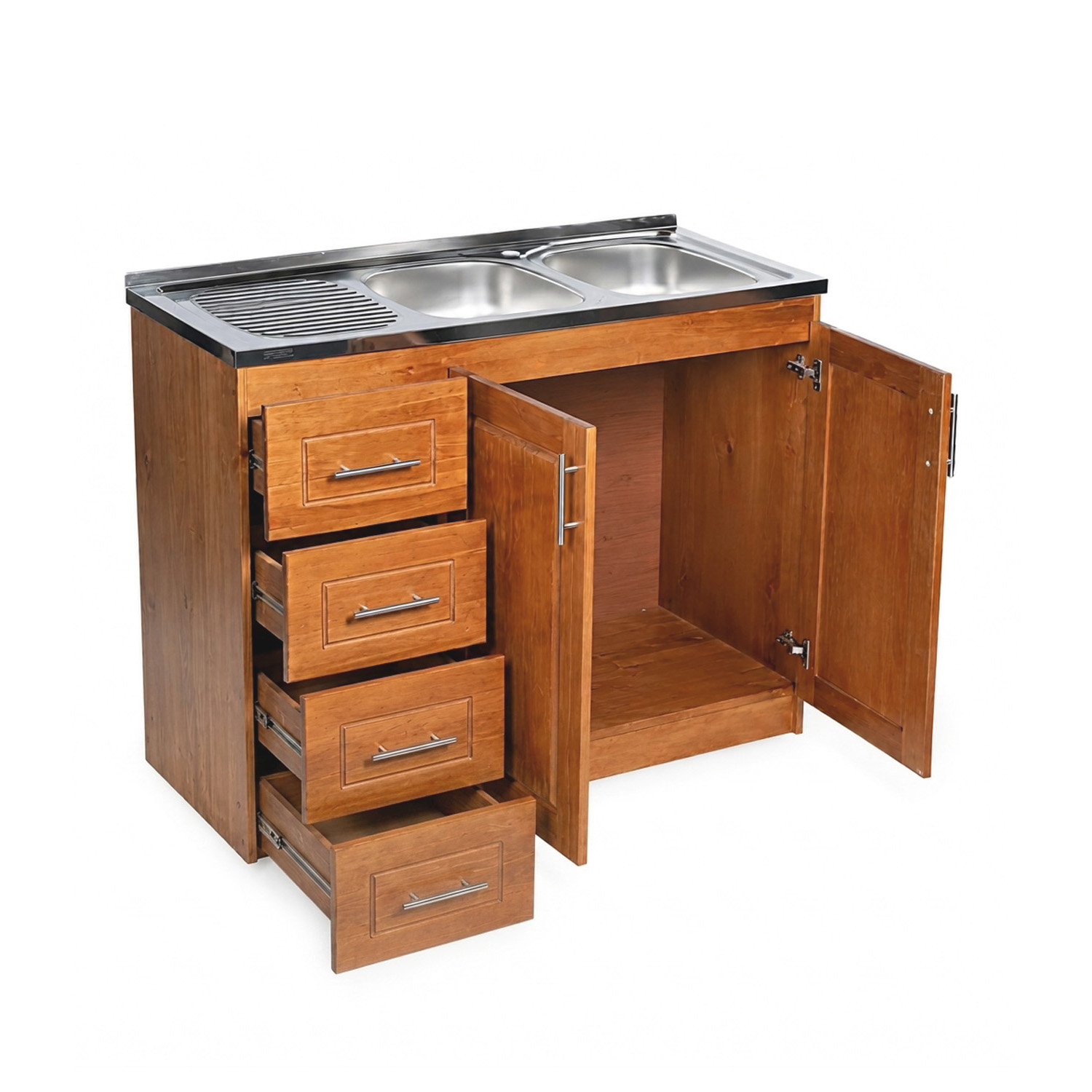 Lavaplato Berlin Madera Nogal 120 cm Derecho 2