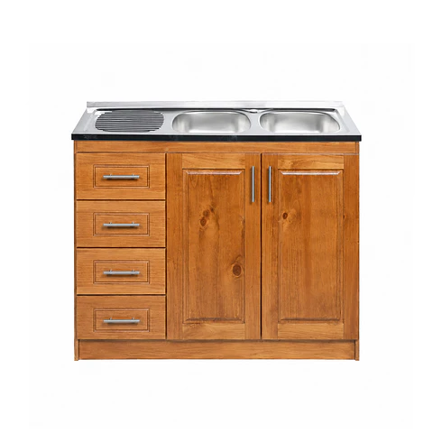 Lavaplato Berlin Madera Nogal 120 cm Derecho