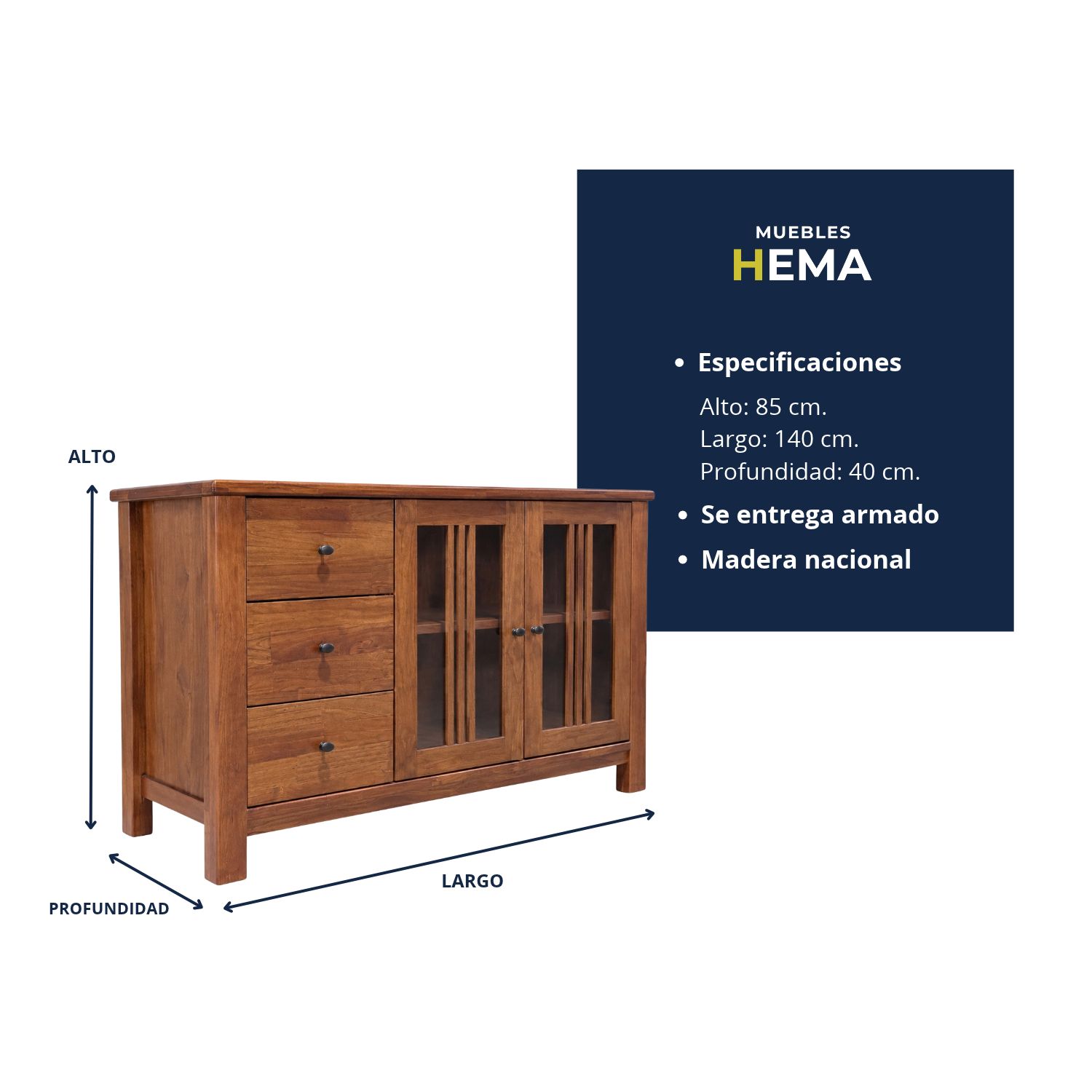 Buffet Madrid madera nogal 3