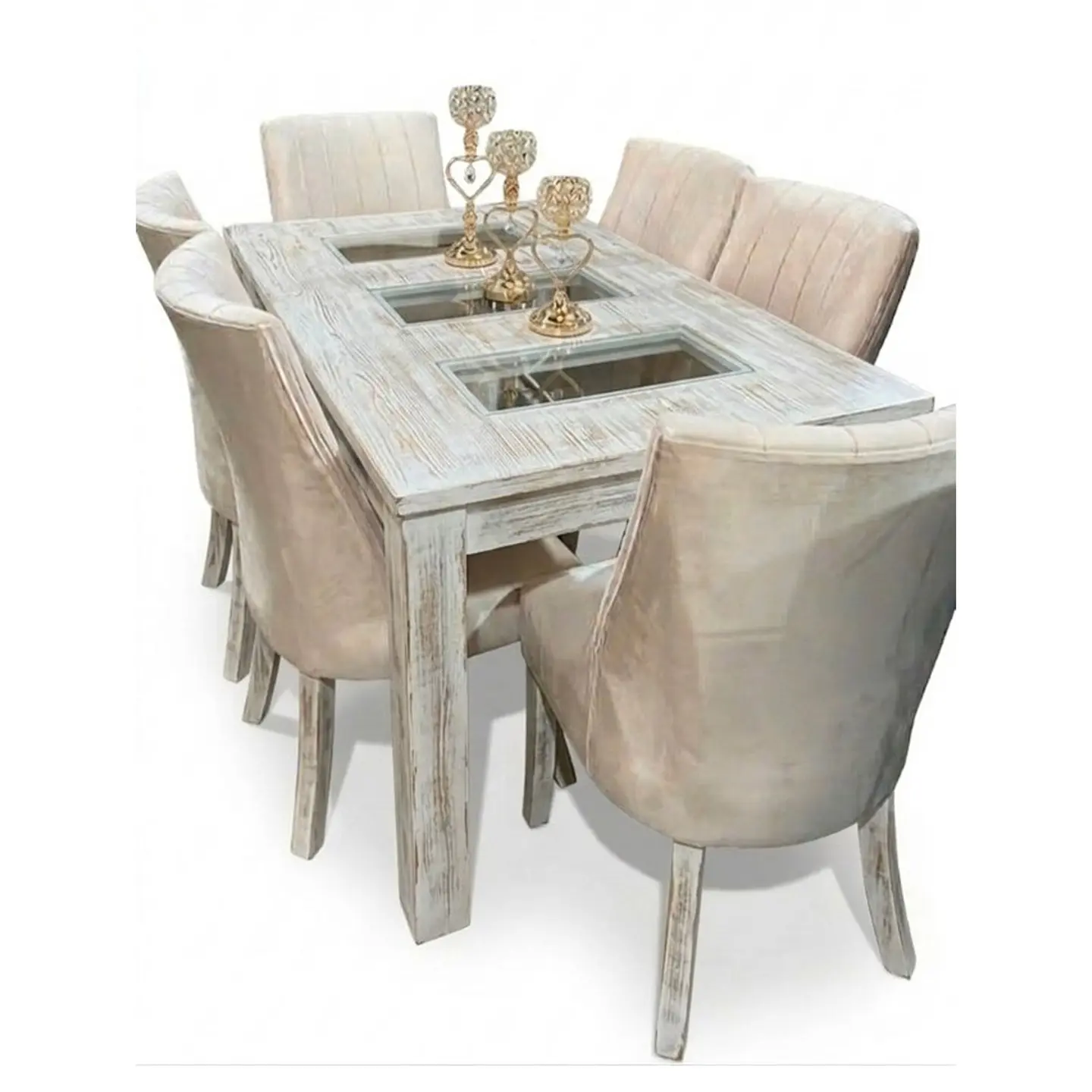 Juego de Comedor 3 vidrios 6 sillas Málaga 5