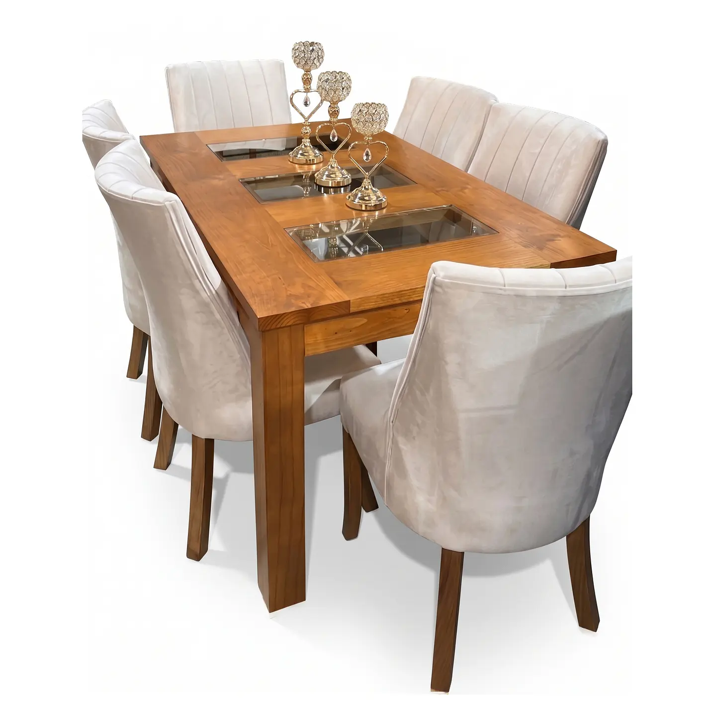 Juego de Comedor 3 vidrios 6 sillas Málaga 7