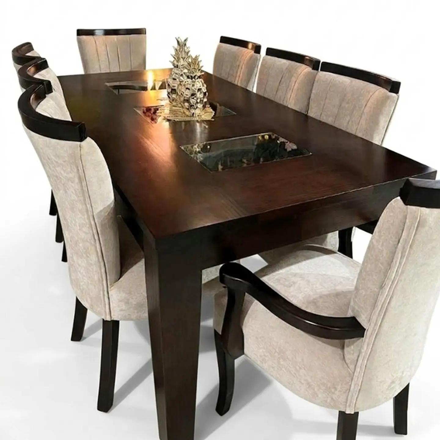 Juego de Comedor 3 vidrios 6 sillas Zakir Málaga 2 Comensales Zakir Málaga 1