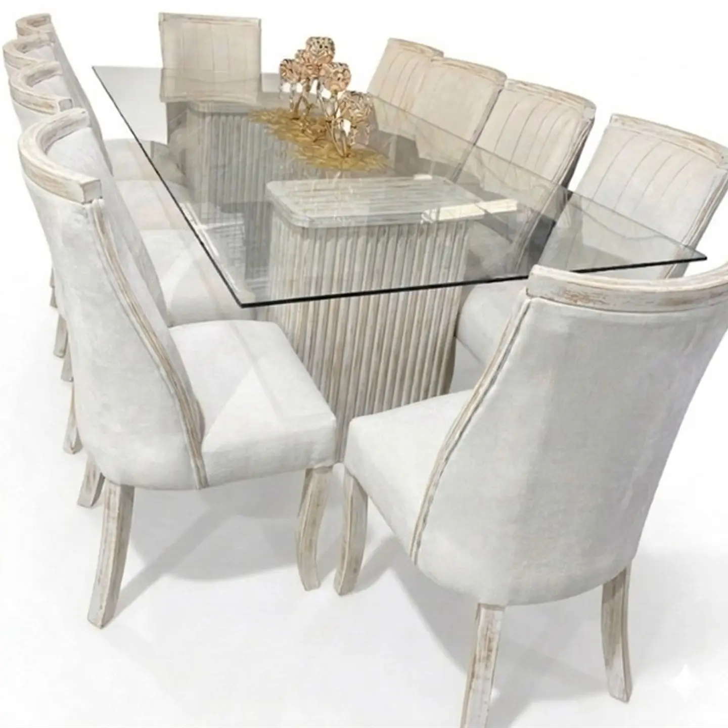 Juego de Comedor Bella en Lenga 10 sillas Málaga con Corona 7