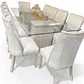 Juego de Comedor Bella en Lenga 10 sillas Málaga con Corona - Miniatura 7