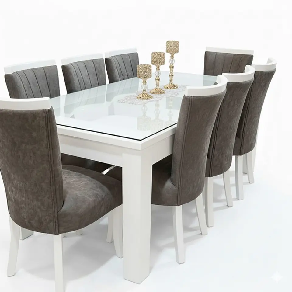 Juego de Comedor Marco Vidrio 8 sillas 3