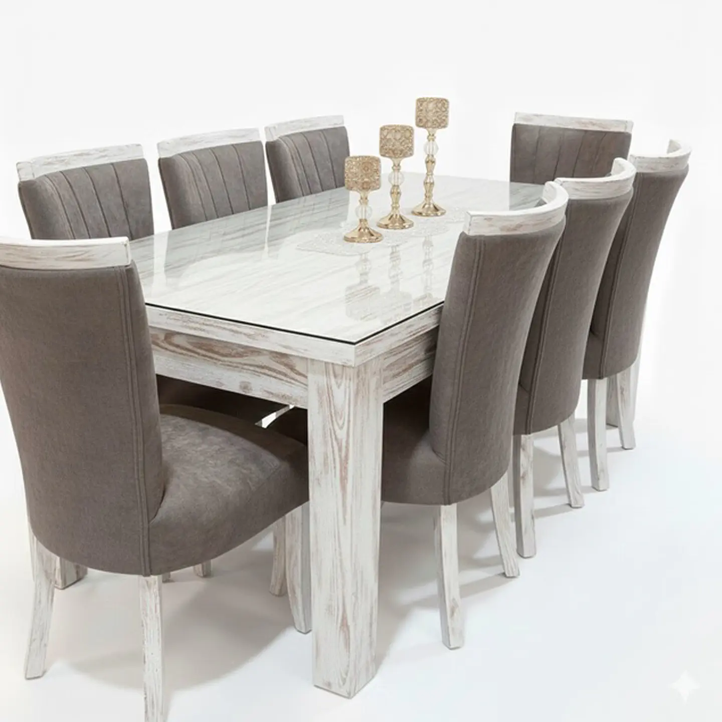 Juego de Comedor Marco Vidrio 8 sillas 7