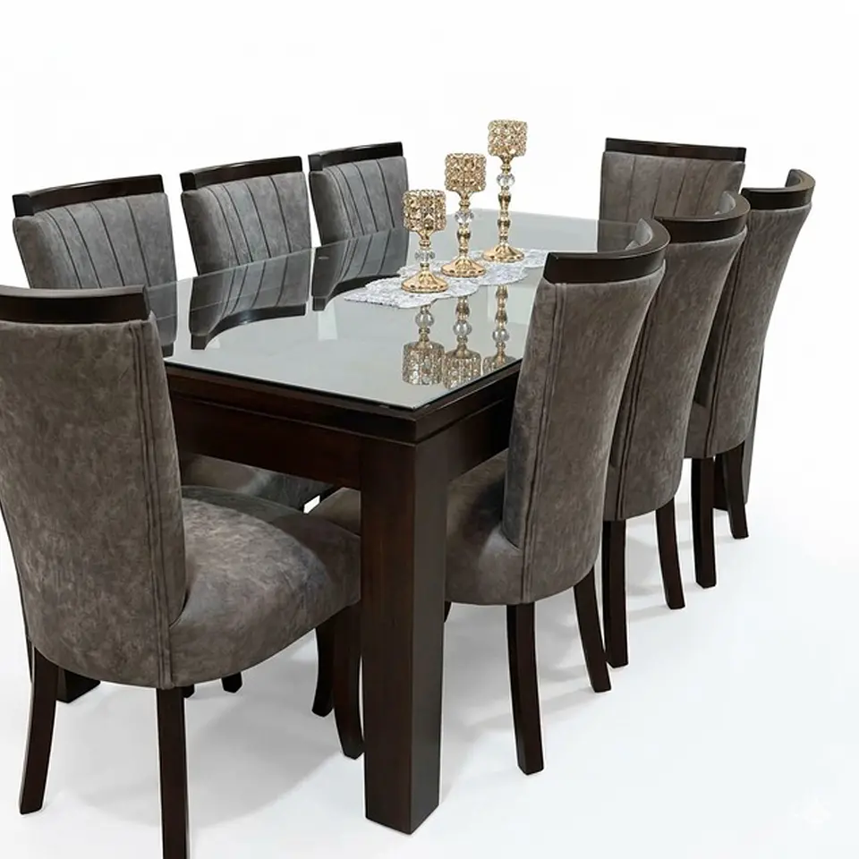 Juego de Comedor Marco Vidrio 8 sillas 5