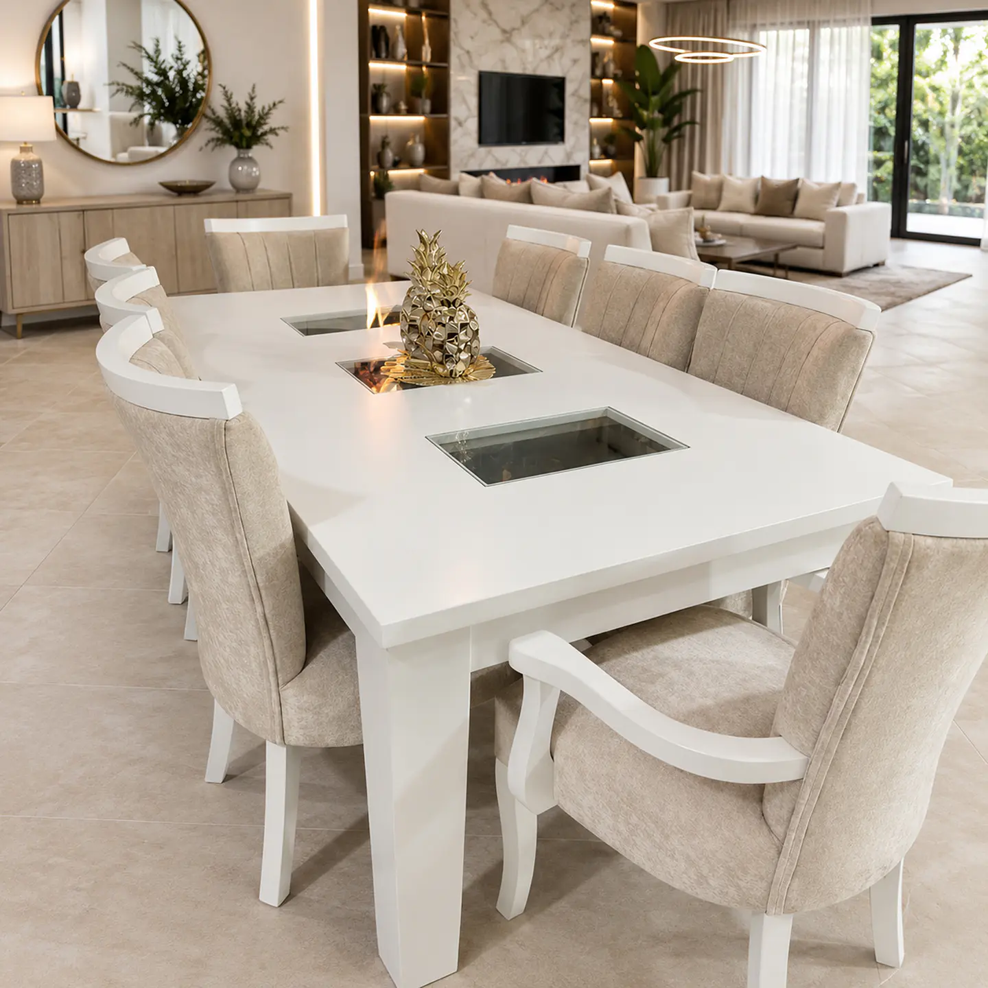 Juego de Comedor 3 vidrios 6 sillas Zakir Málaga 2 Comensales Zakir Málaga 6