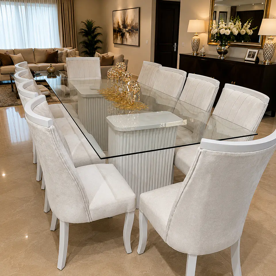 Juego de Comedor Bella en Lenga 10 sillas Málaga con Corona 4