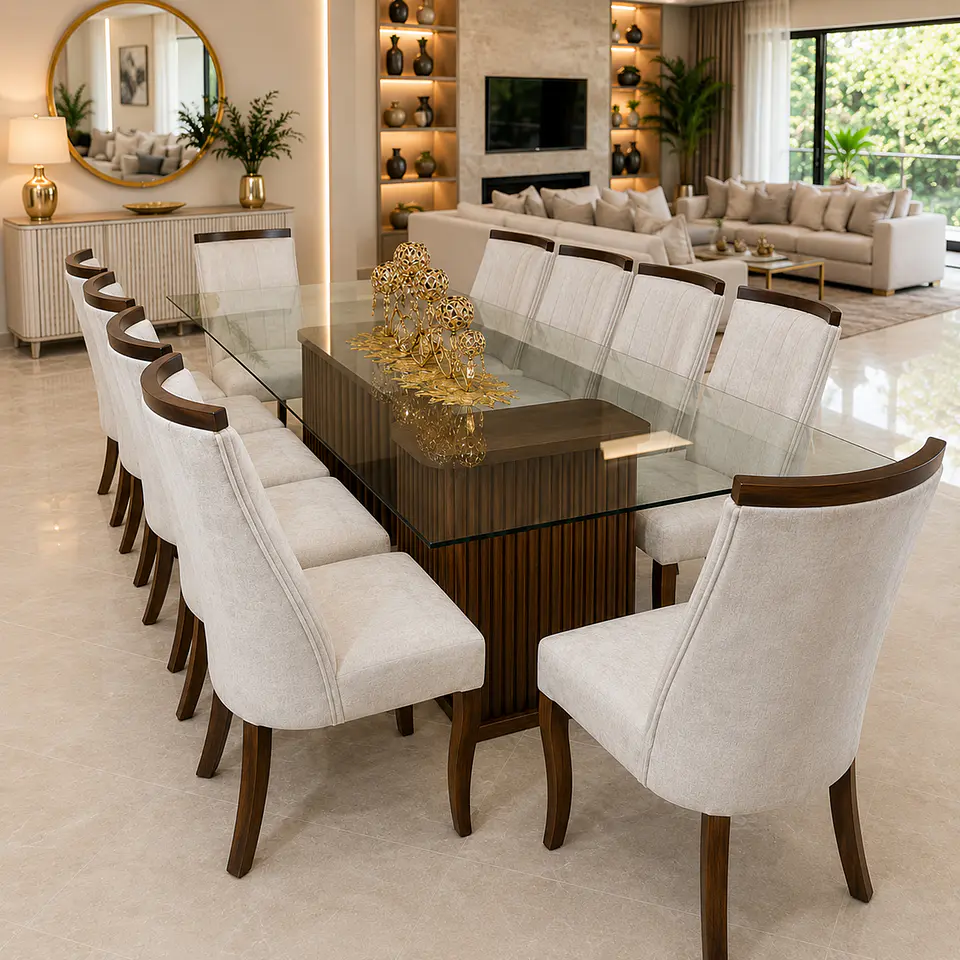 Juego de Comedor Bella en Lenga 10 sillas Málaga con Corona 6