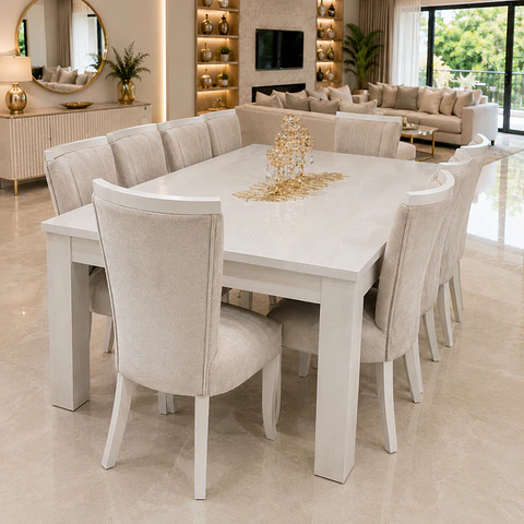 Juego de Comedor Cubierta de Madera 10 sillas Zakir Málaga