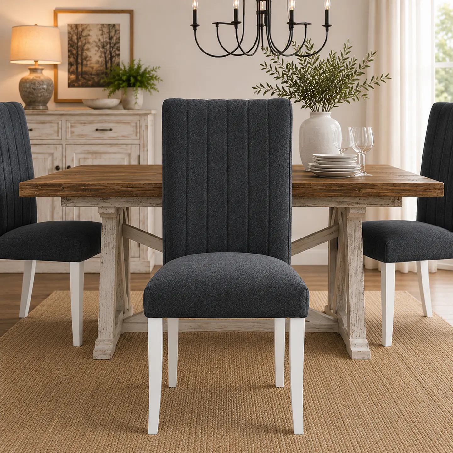 Silla de Comedor Málaga Lino Charles Gris 2