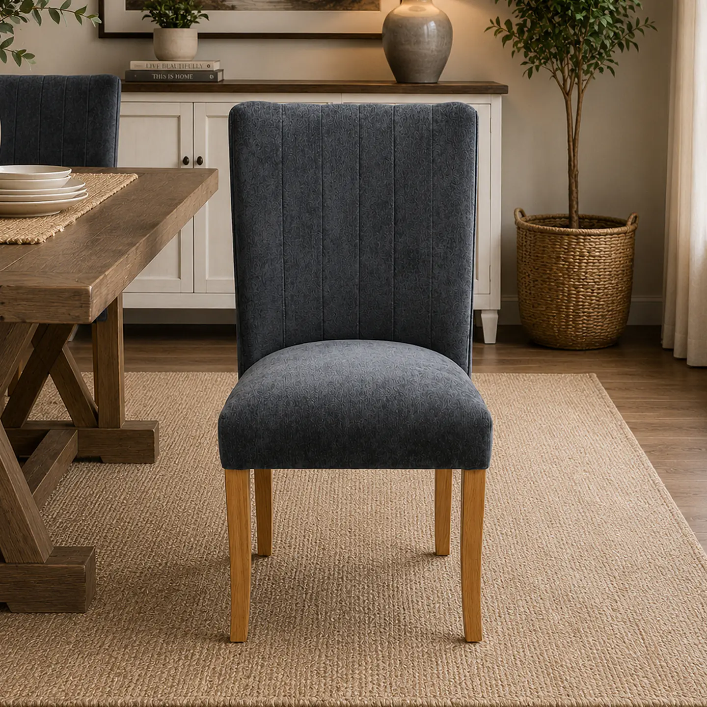 Silla de Comedor Málaga Lino Charles Gris 8