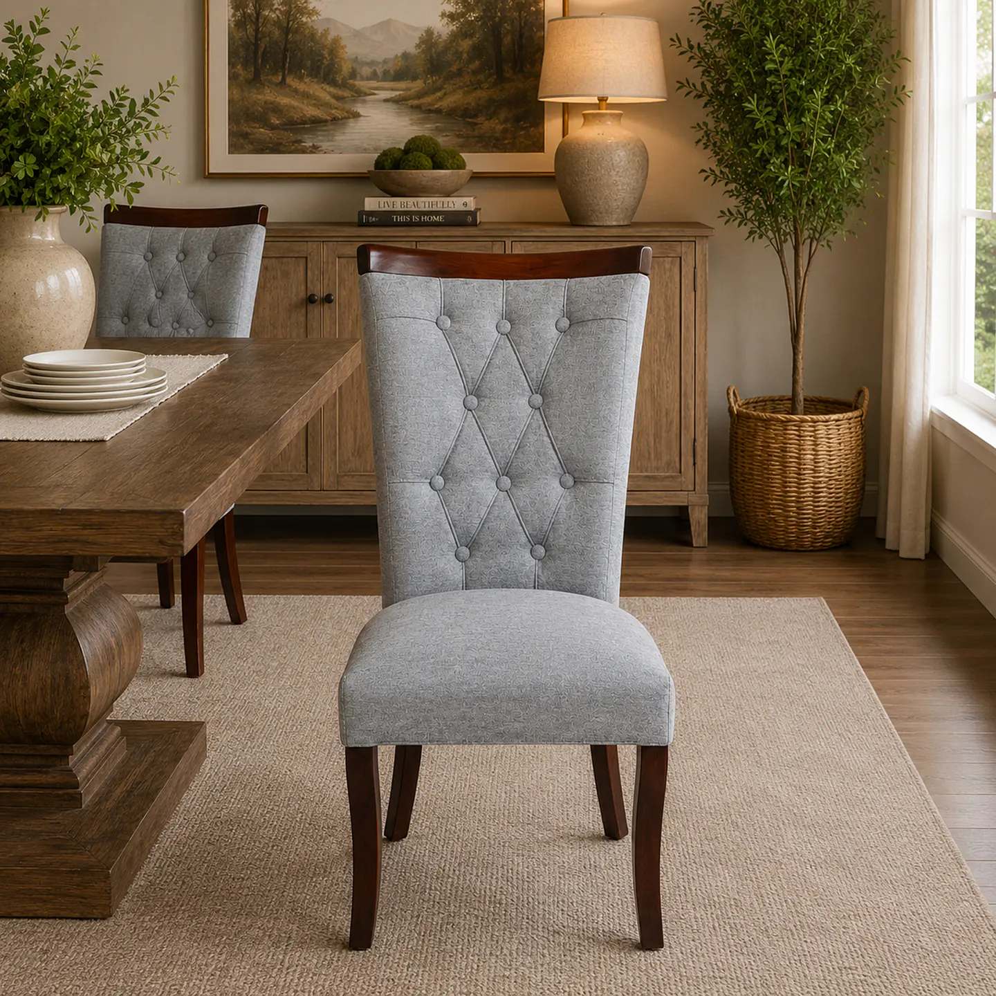 Silla de Comedor Sakir Corona Milonga Gris Medio 6