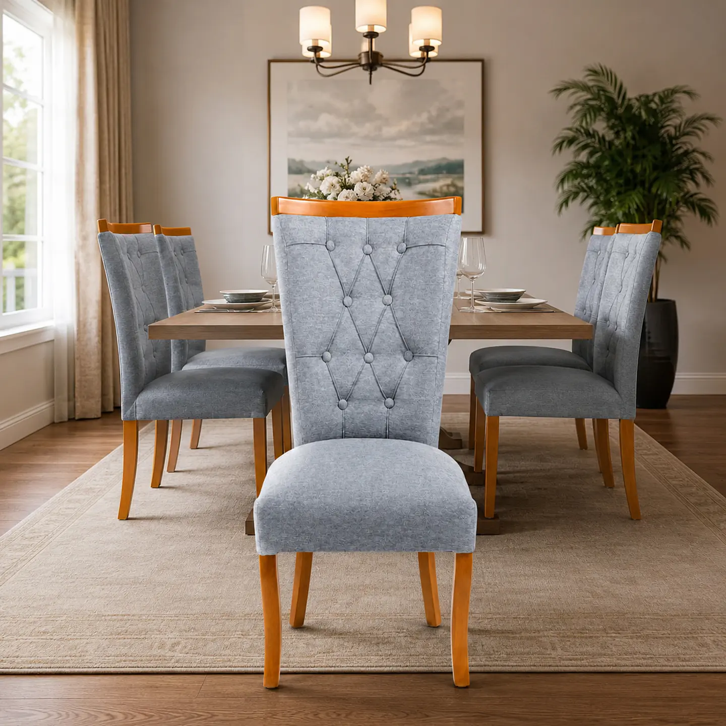 Silla de Comedor Sakir Corona Milonga Gris Medio 8