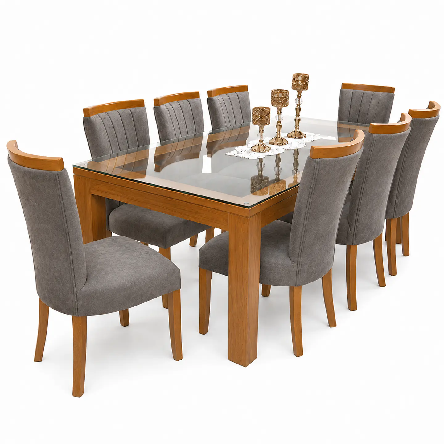 Juego de Comedor Marco Vidrio 8 sillas Zakir Málaga 1