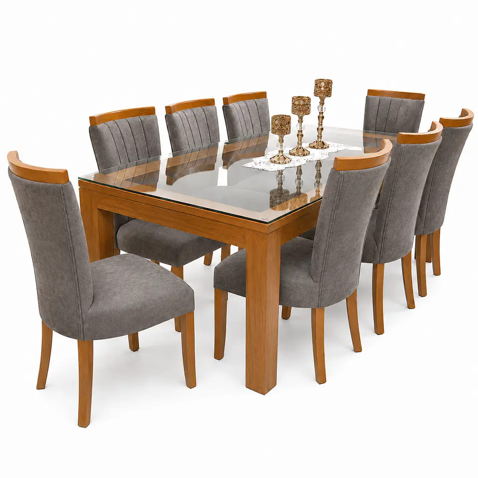 Juego de Comedor Marco Vidrio 8 sillas Zakir Málaga 1
