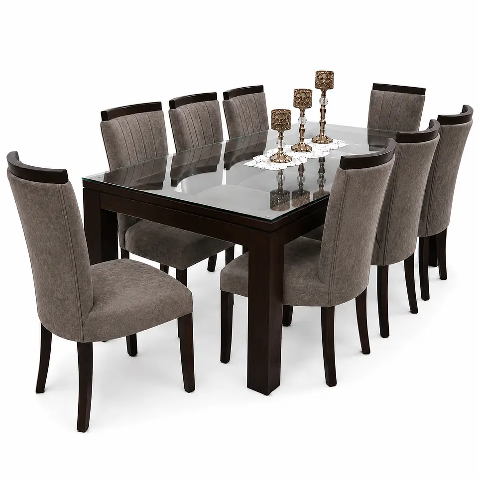 Juego de Comedor Marco Vidrio 8 sillas Zakir Málaga 3
