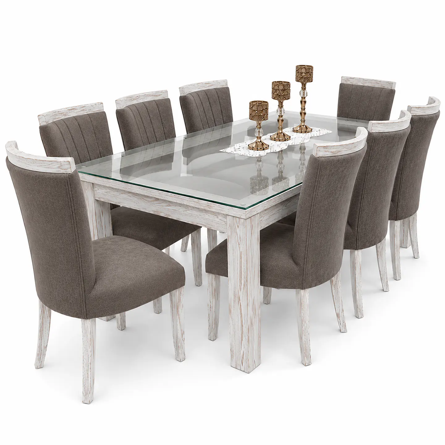 Juego de Comedor Marco Vidrio 8 sillas Zakir Málaga 5