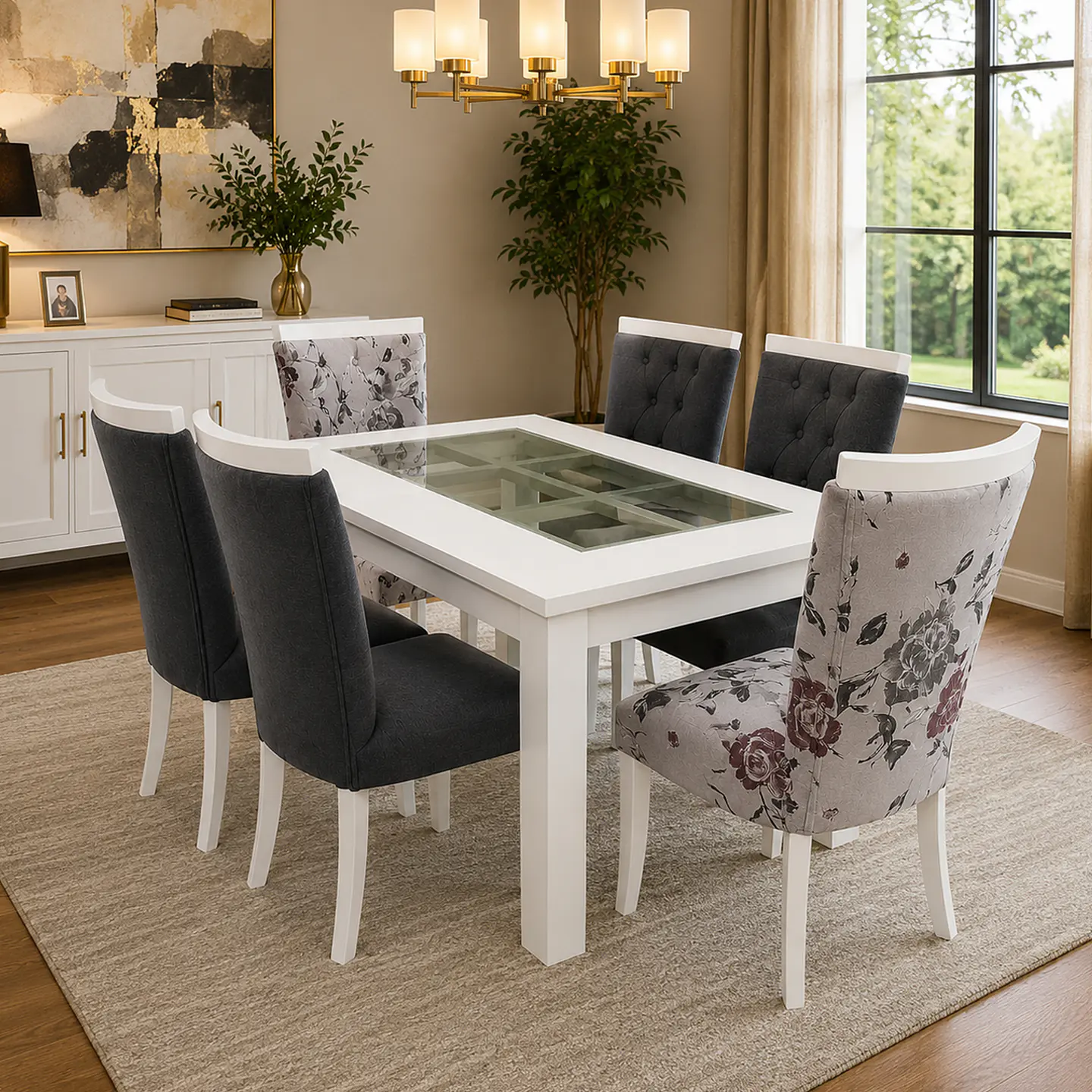 Juego de Comedor Rejilla 6 sillas Zakir Corona Bi 4
