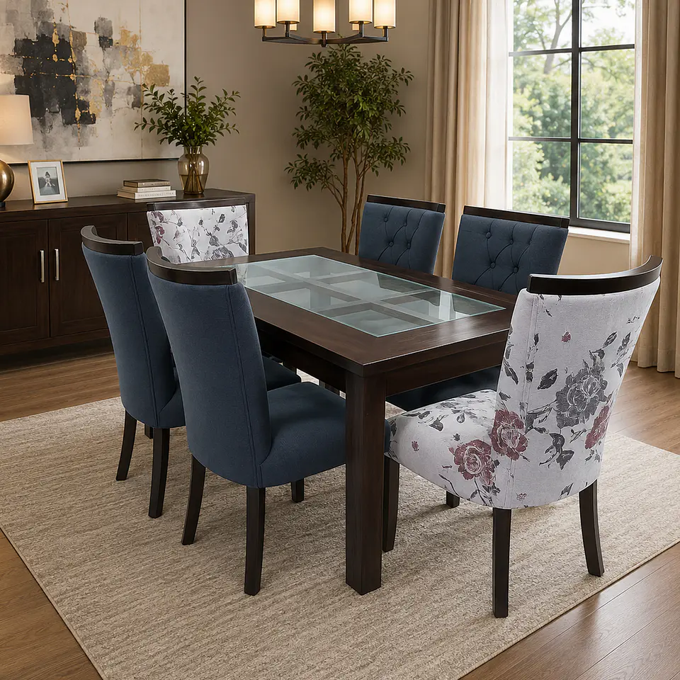 Juego de Comedor Rejilla 6 sillas Zakir Corona Bi 2
