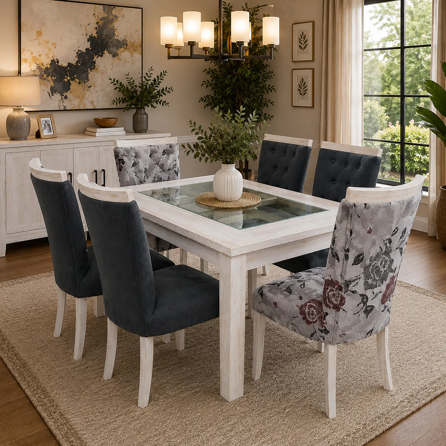 Juego de Comedor Rejilla 6 sillas Zakir Corona Bi 6