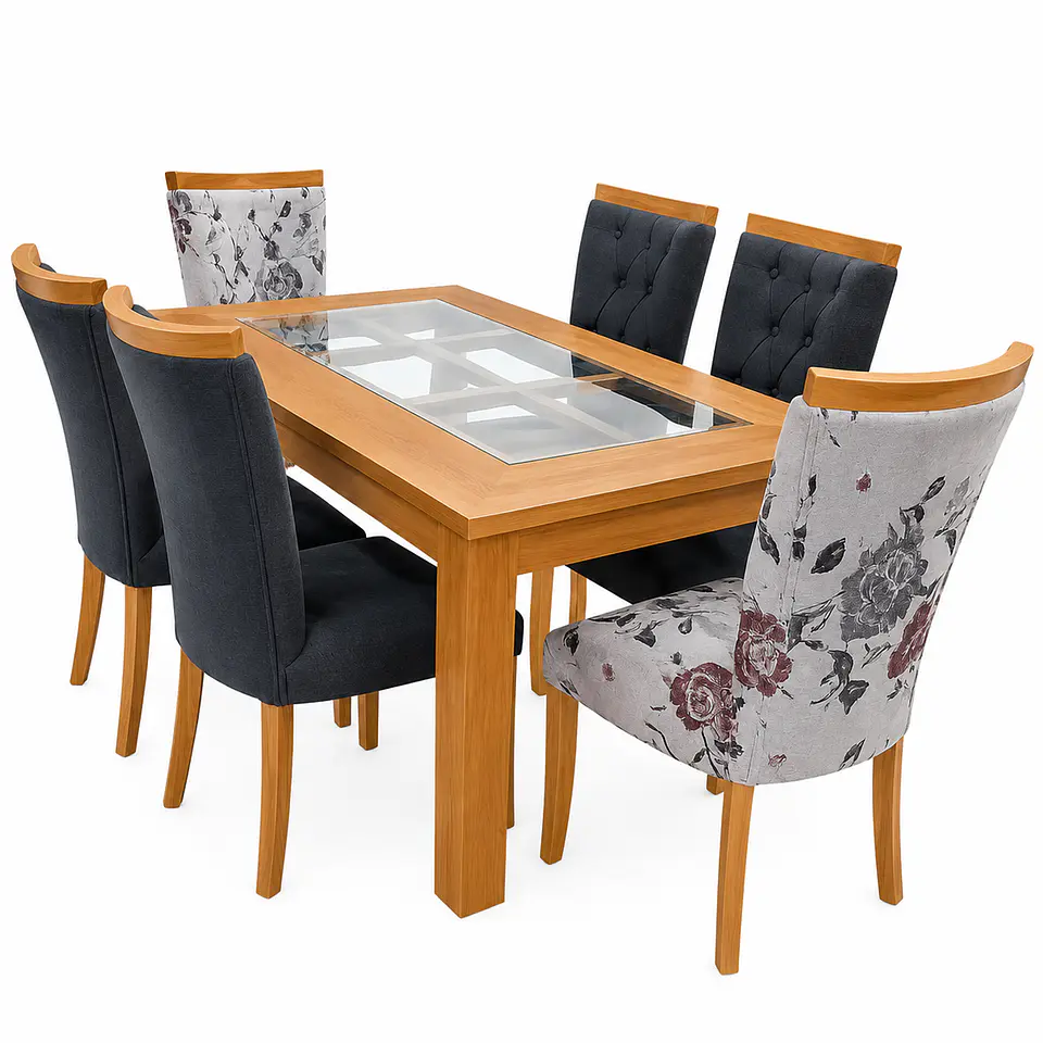 Juego de Comedor Rejilla 6 sillas Zakir Corona Bi 7