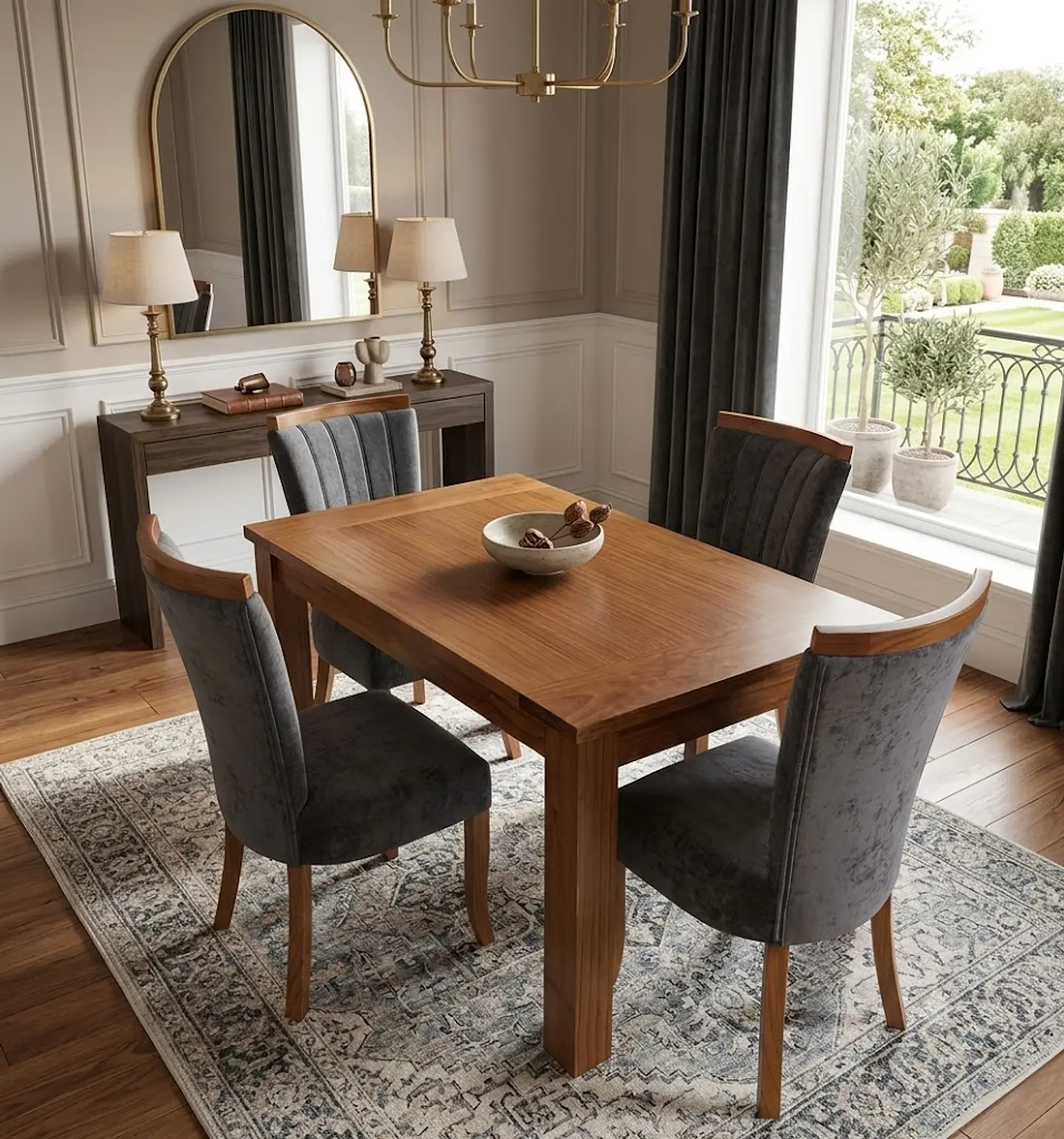 Juego de Comedor C/madera 4  sillas Zakir Málaga 4